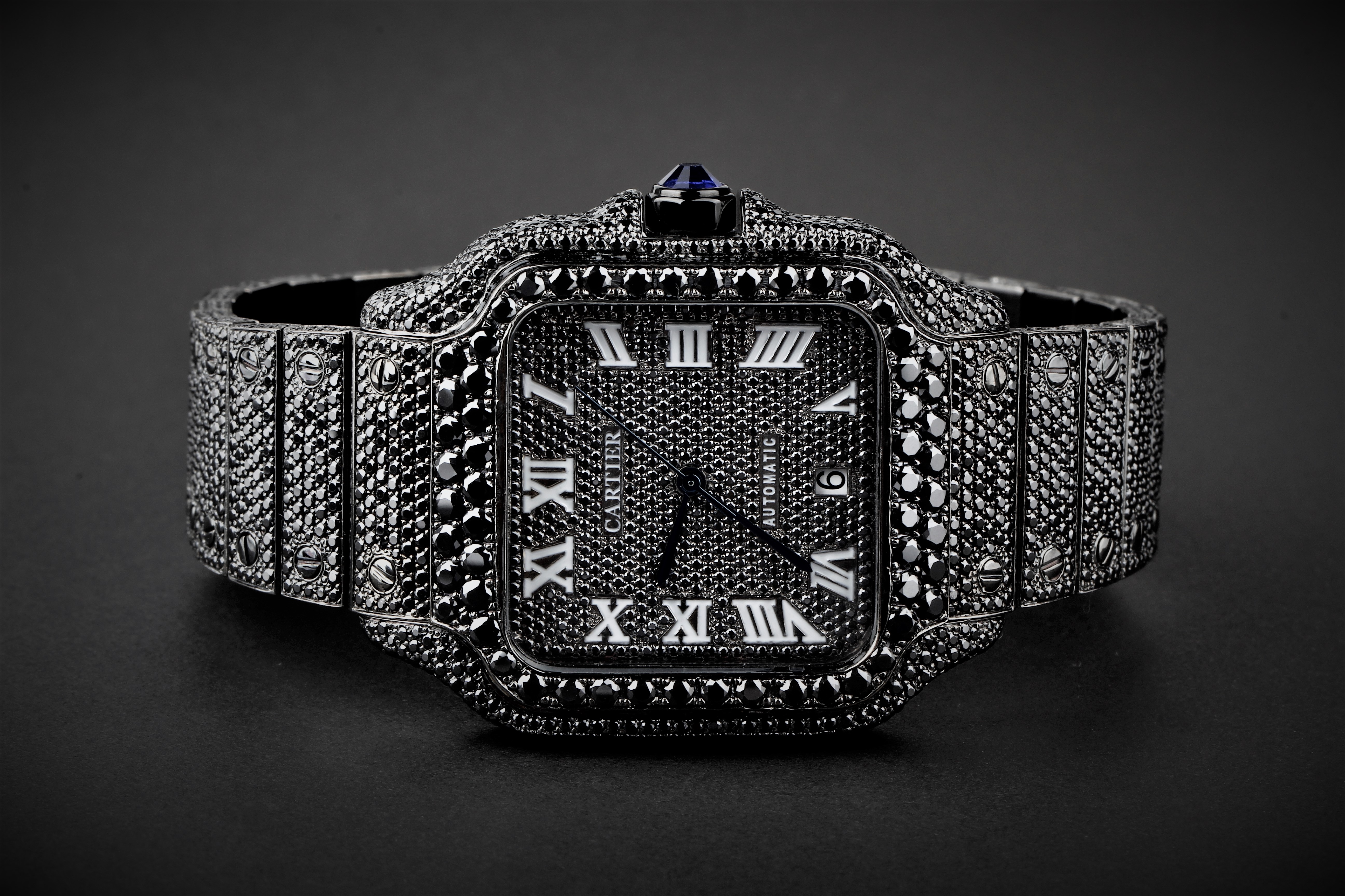 Black diamond cartier discount watch